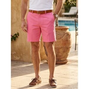 Donald Ross Golf Chino Flat Front Shorts Men's 36 Pink Performance Polyester